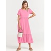 image:imageANRABESS Womens 2026 Summer Casual Short Sleeve Maxi Dress with PocketsPink