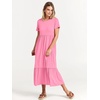 image:imageANRABESS Womens 2026 Summer Casual Short Sleeve Maxi Dress with PocketsPink