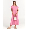 image:imageANRABESS Womens 2026 Summer Casual Short Sleeve Maxi Dress with PocketsPink