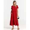 image:imageANRABESS Womens 2026 Summer Casual Short Sleeve Maxi Dress with PocketsRed