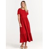 image:imageANRABESS Womens 2026 Summer Casual Short Sleeve Maxi Dress with PocketsRed