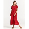 image:imageANRABESS Womens 2026 Summer Casual Short Sleeve Maxi Dress with PocketsRed