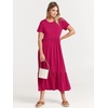 image:imageANRABESS Womens 2026 Summer Casual Short Sleeve Maxi Dress with PocketsRose