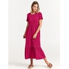 image:imageANRABESS Womens 2026 Summer Casual Short Sleeve Maxi Dress with PocketsRose