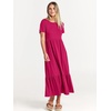 image:imageANRABESS Womens 2026 Summer Casual Short Sleeve Maxi Dress with PocketsRose