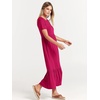 image:imageANRABESS Womens 2026 Summer Casual Short Sleeve Maxi Dress with PocketsRose