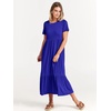 image:imageANRABESS Womens 2026 Summer Casual Short Sleeve Maxi Dress with PocketsRoyal Blue