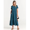image:imageANRABESS Womens 2026 Summer Casual Short Sleeve Maxi Dress with PocketsTeal Blue