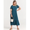 image:imageANRABESS Womens 2026 Summer Casual Short Sleeve Maxi Dress with PocketsTeal Blue