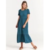 image:imageANRABESS Womens 2026 Summer Casual Short Sleeve Maxi Dress with PocketsTeal Blue
