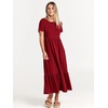 image:imageANRABESS Womens 2026 Summer Casual Short Sleeve Maxi Dress with PocketsWine Red