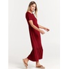 image:imageANRABESS Womens 2026 Summer Casual Short Sleeve Maxi Dress with PocketsWine Red