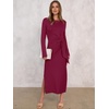 image:imageANRABESS Womens Fall Long Sleeve Casual Maxi DressBurgundy