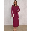 image:imageANRABESS Womens Fall Long Sleeve Casual Maxi DressBurgundy