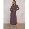image:imageANRABESS Womens Fall Long Sleeve Casual Maxi DressCoffee
