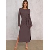 image:imageANRABESS Womens Fall Long Sleeve Casual Maxi DressCoffee