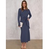 image:imageANRABESS Womens Fall Long Sleeve Casual Maxi DressDark Blue