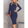 image:imageANRABESS Womens Fall Long Sleeve Mock Neck Bodycon Mini Sweater DressRoyal Blue
