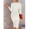 image:imageANRABESS Womens Fall Long Sleeve Mock Neck Bodycon Mini Sweater DressWhite