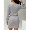 image:imageANRABESS Womens Lightweight Lantern Long Sleeve Fall Mini Sweater DressGrey