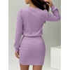 image:imageANRABESS Womens Lightweight Lantern Long Sleeve Fall Mini Sweater DressPurple