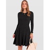 image:imageANRABESS Womens Long Sleeve Fall Dresses Ribbed Knit Sweater DressBlack