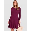 image:imageANRABESS Womens Long Sleeve Fall Dresses Ribbed Knit Sweater DressBurgundy