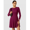 image:imageANRABESS Womens Long Sleeve Fall Dresses Ribbed Knit Sweater DressBurgundy