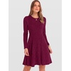 image:imageANRABESS Womens Long Sleeve Fall Dresses Ribbed Knit Sweater DressBurgundy