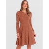 image:imageANRABESS Womens Long Sleeve Fall Dresses Ribbed Knit Sweater DressBurnt Orange