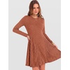 image:imageANRABESS Womens Long Sleeve Fall Dresses Ribbed Knit Sweater DressBurnt Orange