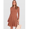 image:imageANRABESS Womens Long Sleeve Fall Dresses Ribbed Knit Sweater DressBurnt Orange