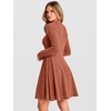 image:imageANRABESS Womens Long Sleeve Fall Dresses Ribbed Knit Sweater DressBurnt Orange