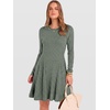image:imageANRABESS Womens Long Sleeve Fall Dresses Ribbed Knit Sweater DressGray Green