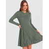 image:imageANRABESS Womens Long Sleeve Fall Dresses Ribbed Knit Sweater DressGray Green