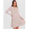 image:imageANRABESS Womens Long Sleeve Fall Dresses Ribbed Knit Sweater DressLight Khaki