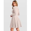 image:imageANRABESS Womens Long Sleeve Fall Dresses Ribbed Knit Sweater DressLight Khaki