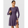 image:imageANRABESS Womens Long Sleeve Fall Dresses Ribbed Knit Sweater DressPurple