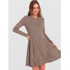 image:imageANRABESS Womens Long Sleeve Fall Dresses Ribbed Knit Sweater DressTan