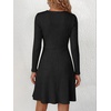 image:imageANRABESS Womens Long Sleeve V Neck Fall Short Sweater DressBlack