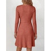 image:imageANRABESS Womens Long Sleeve V Neck Fall Short Sweater DressBurnt Orange