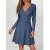 image:imageANRABESS Womens Long Sleeve V Neck Fall Short Sweater DressDark Blue