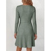 image:imageANRABESS Womens Long Sleeve V Neck Fall Short Sweater DressGrey Green