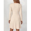 image:imageANRABESS Womens Long Sleeve V Neck Fall Short Sweater DressLight Khaki