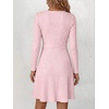 image:imageANRABESS Womens Long Sleeve V Neck Fall Short Sweater DressPink
