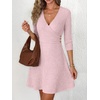 image:imageANRABESS Womens Long Sleeve V Neck Fall Short Sweater DressPink