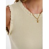 image:imageANRABESS Womens Ruffle Tank Tops for Women Fall Sleeveless Ribbed ShirtsBeige