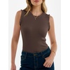 image:imageANRABESS Womens Ruffle Tank Tops for Women Fall Sleeveless Ribbed ShirtsChocolate