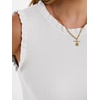 image:imageANRABESS Womens Ruffle Tank Tops for Women Fall Sleeveless Ribbed ShirtsCream White