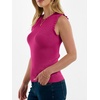 image:imageANRABESS Womens Ruffle Tank Tops for Women Fall Sleeveless Ribbed ShirtsHot Pink